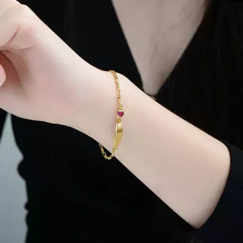 Lab Created Chic Minimalist with Round Bezel Set Cubic Zirconia Charm Bar Bracelets