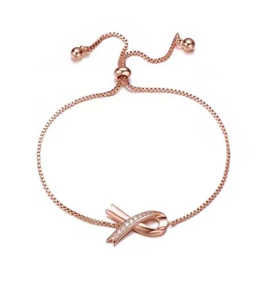 Lab Created Stunning Teens/Young Adults 18K Rose Gold Plated Infinity Love Adjustable Bracelet