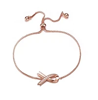 Lab Created Stunning Teens/Young Adults 18K Rose Gold Plated Infinity Love Adjustable Bracelet