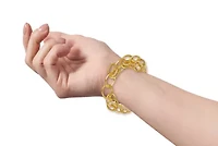 Lab Created Teen's Yellow Gold Plated with Cubic Zirconia Double Entwined Cable Chain Bracelet