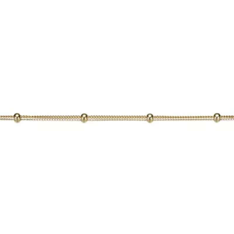 Sterling Silver 14K Gold Plated Beaded Anklet