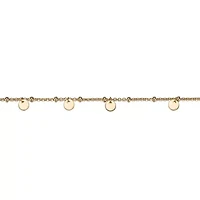 Sterling Silver 14K Gold Plated Circle Disc Dangle Charm Anklet