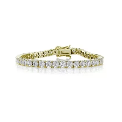 Lab Created 14K Gold Plated with 4MM Clear Cubic Zirconia Tennis Bracelet