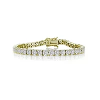Lab Created 14K Gold Plated with 4MM Clear Cubic Zirconia Tennis Bracelet