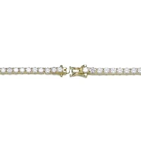 Lab Created 14K Gold Plated with 4MM Clear Cubic Zirconia Tennis Bracelet