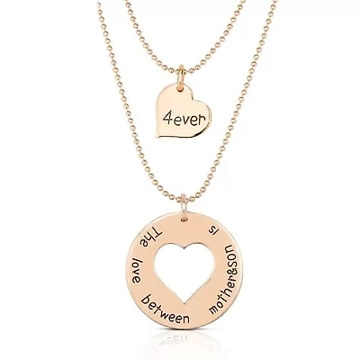 Sterling Silver 14K Gold Plated Double Heart Layering Necklace