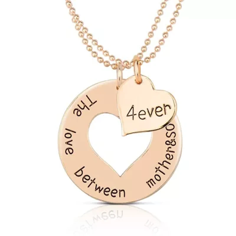 Sterling Silver 14K Gold Plated Double Heart Layering Necklace