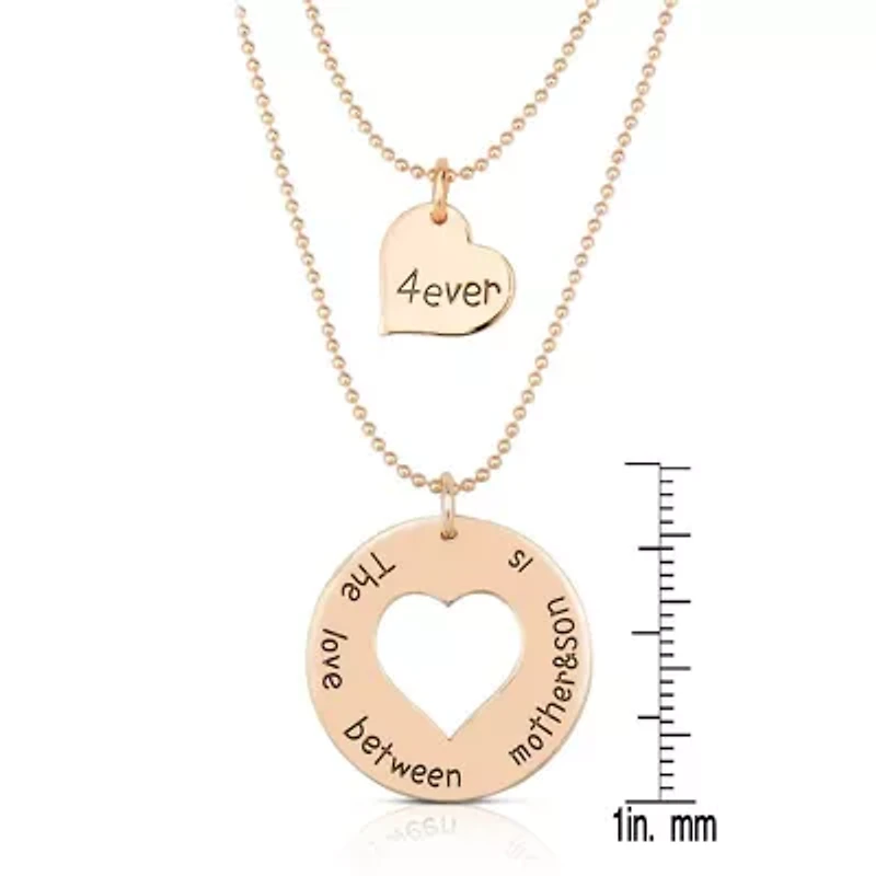 Sterling Silver 14K Gold Plated Double Heart Layering Necklace