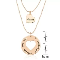 Sterling Silver 14K Gold Plated Double Heart Layering Necklace