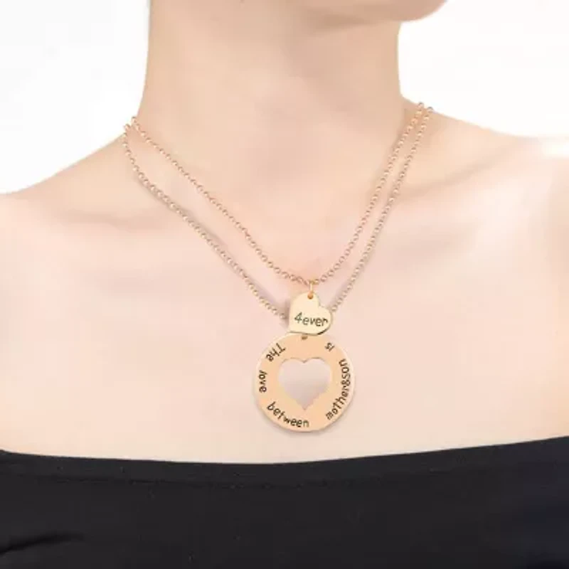 Sterling Silver 14K Gold Plated Double Heart Layering Necklace