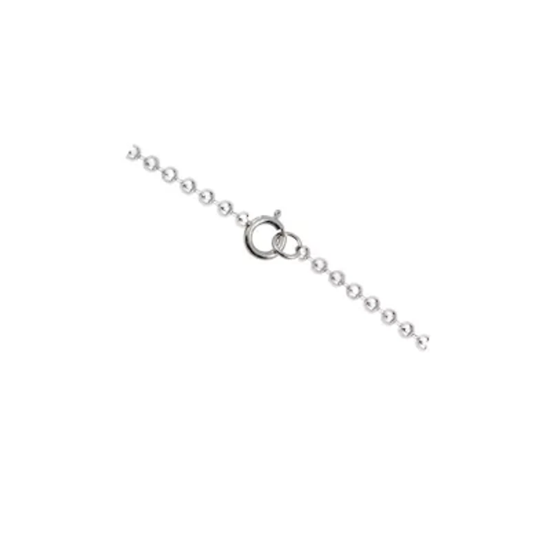 Lab Created Sterling Silver White Gold Plated with Cubic Zirconia "Be Happy" Engraved Pendant Necklace