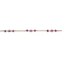 Lab Created Sterling Silver 14K Gold Plated Bracelet with Sparkling Cubic Zirconia for Toddler/Kids