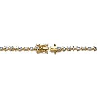 Lab Created Sterling Silver 14k Gold Plated with Cubic Zirconia Cluster Tennis Bracelet