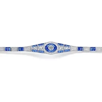 Lab Created Sterling Silver White Gold Plated with Sapphire Cubic Zirconia's Bracelet