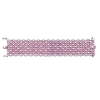 Lab Created Sterling Silver 18K Rose Plated with Pink Cubic Zirconia 8-Row Tennis Bracelet