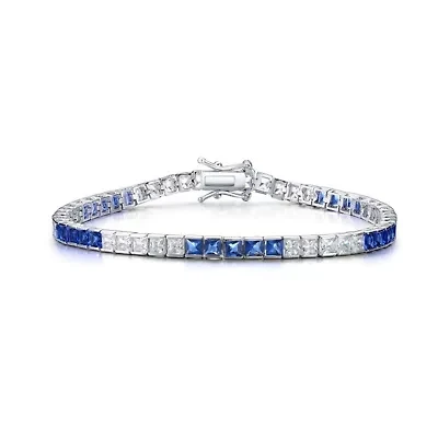 Lab Created Sterling Silver with Colored Cubic Zirconia 5 x5 Bracelet