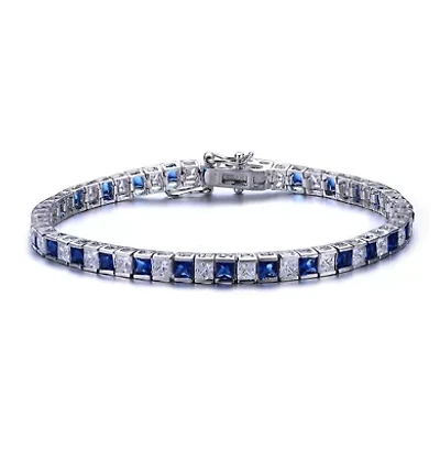 Lab Created Sterling Silver with Colored Cubic Zirconia Tennis Bracelet