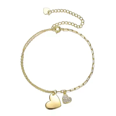 Lab Created Chic Kids .925 Sterling Silver with Clear Cubic Zirconia Adjustable Bracelet