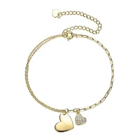 Lab Created Chic Kids .925 Sterling Silver with Clear Cubic Zirconia Adjustable Bracelet