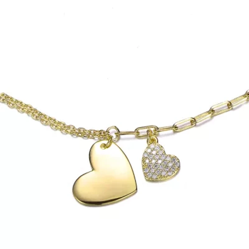 Lab Created Chic Kids .925 Sterling Silver with Clear Cubic Zirconia Adjustable Bracelet