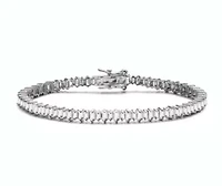 Lab Created Sterling Silver White Gold Plated with Clear Cubic Zirconia Tennis Bracelet