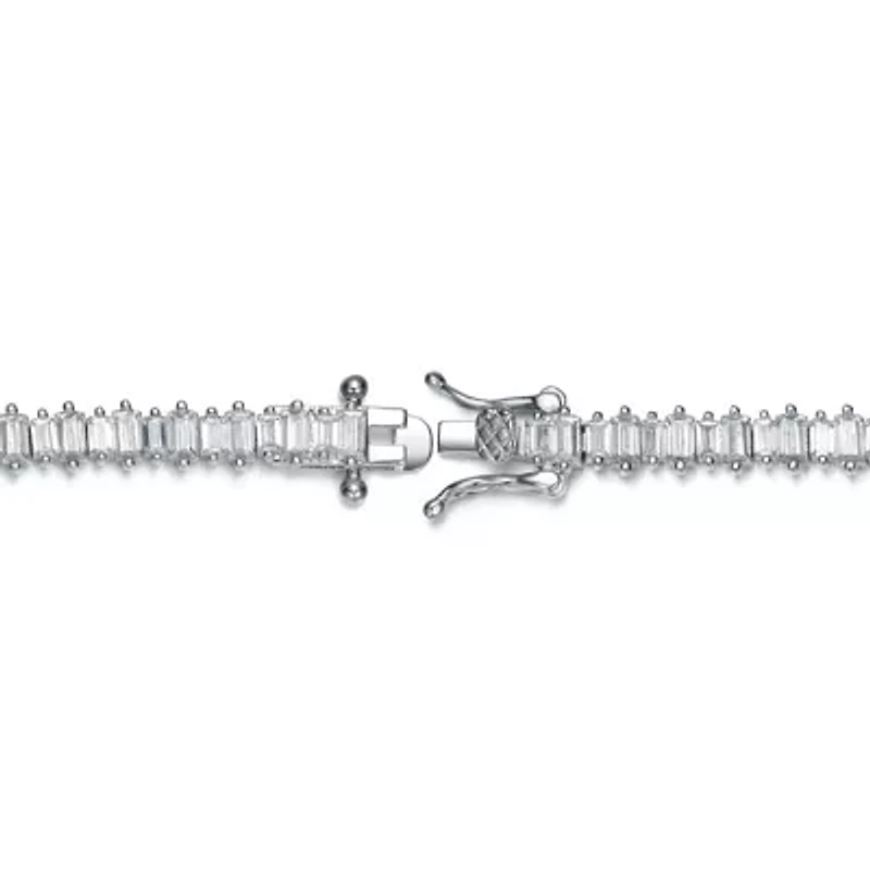 Lab Created Sterling Silver White Gold Plated with Clear Cubic Zirconia Tennis Bracelet