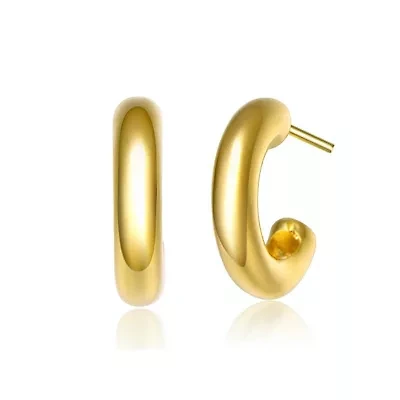 Lab Created 14K Gold Plated Small Open Hoop Earrings for Teens