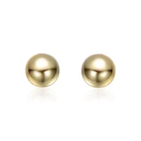 Lab Created 14K Gold Plated Round Ball Stud Earrings for Kids