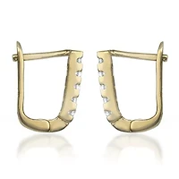 Lab Created Clear Cubic Zirconia U Shaped Hoop Earrings