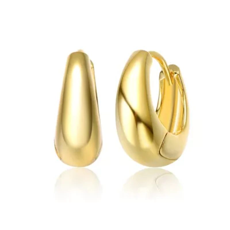 Lab Created Sterling Silver 14K Gold Plated Mini Huggie Earrings