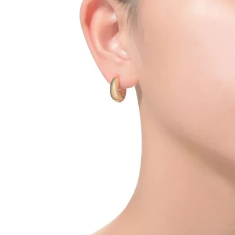 Lab Created Sterling Silver 14K Gold Plated Mini Huggie Earrings