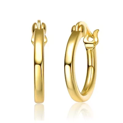 Lab Created Sterling Silver 14K Gold Plated Hoop Earrings