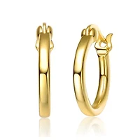 Lab Created Sterling Silver 14K Gold Plated Hoop Earrings