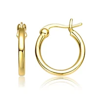 Lab Created Sterling Silver 14K Gold Plated Hoop Earrings
