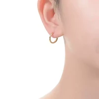 Lab Created Sterling Silver 14K Gold Plated with Clear Cubic Zirconia Hoop Earrings