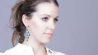 Lab Created Sterling Silver White Gold Plating with Sapphire Blue Cubic Zirconia Chandelier Earrings