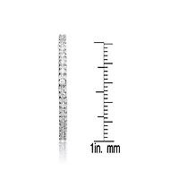 Lab Created Sterling Silver White Gold Plated with Clear Cubic Zirconia Hoop Earrings