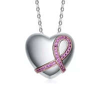 Lab Created Teens Two Tone with Infinity Pink Cubic Zirconia Heart Necklace