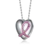 Lab Created Teens Two Tone with Infinity Pink Cubic Zirconia Heart Necklace