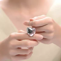 Lab Created Teens Two Tone with Infinity Pink Cubic Zirconia Heart Necklace