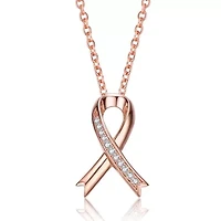 Lab Created Teens/Young Adults 18K Rose Gold Plated with Clear Cubic Zirconia Infinity Pendant
