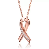 Lab Created Teens/Young Adults 18K Rose Gold Plated with Clear Cubic Zirconia Infinity Pendant