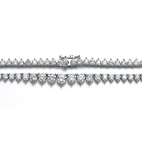 Lab Created Rozzato White Gold Plated with 4mm Clear Cubic Zirconia Tennis Necklace