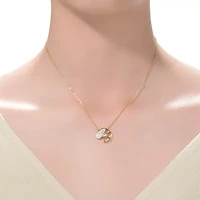 Lab Created 14K Gold Plated with Clear Cubic Zirconia Cubic Zirconia Charm Necklace for Kids/Teens