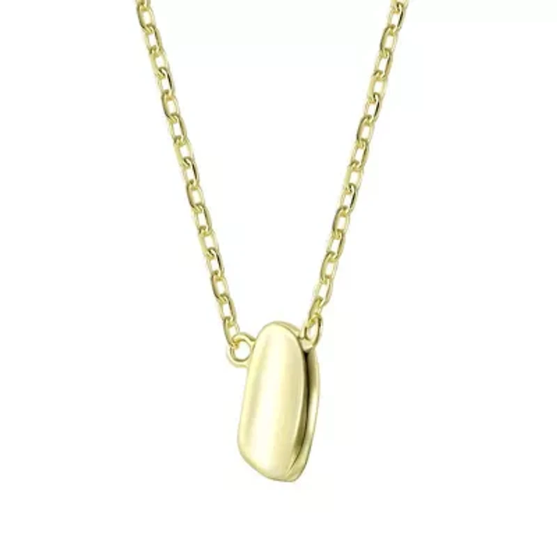 Lab Created 14K Gold Plated Assymetrical Necklace for Kids/Teens