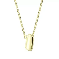 Lab Created 14K Gold Plated Assymetrical Necklace for Kids/Teens