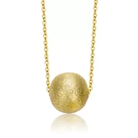 Rozzato 14K Gold-Plated Textured Ball Necklace with Link Chain for Kids