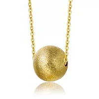 Rozzato 14K Gold-Plated Textured Ball Necklace with Link Chain for Kids