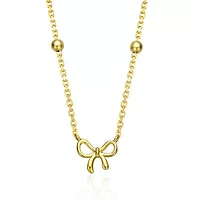Lab Created 14K Gold Plated Ribbon Necklace for Kids