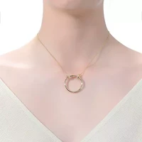 Lab Created 14K Gold Plated Hollow Circle Pendant Necklace